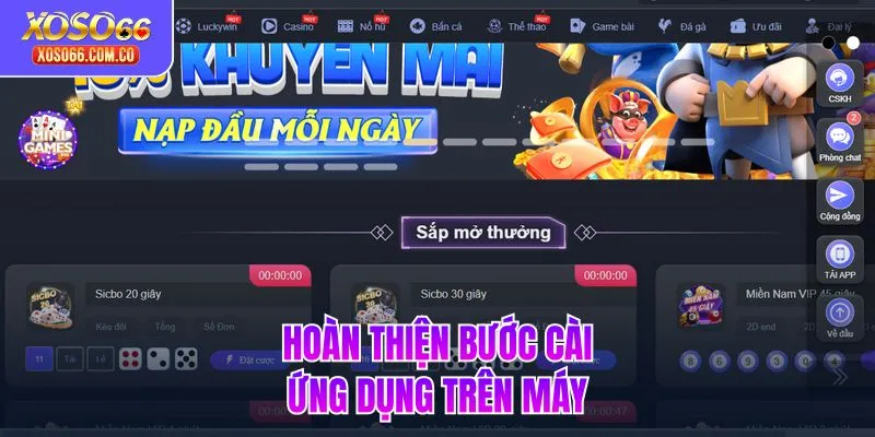 Hoàn thiện bước cài ứng dụng trên máy